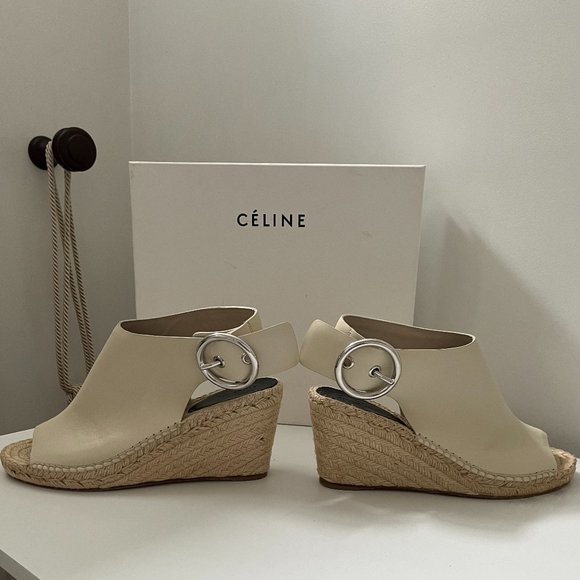Céline Leather Espadrille Wedge Sandals, by Phoebe Philo - Picture 2 of 16